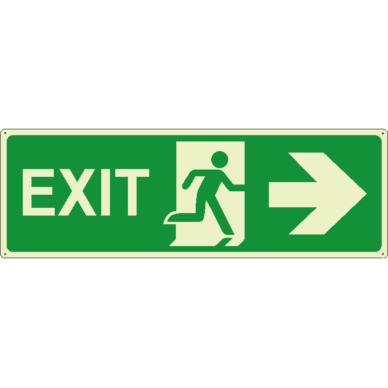 Exit destra orizzontale luminescente