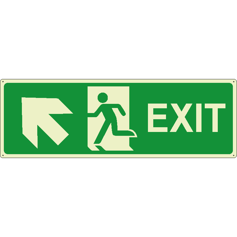 Exit salita sinistra orizzontale luminescente