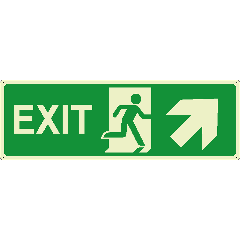 Exit salita destra orizzontale luminescente