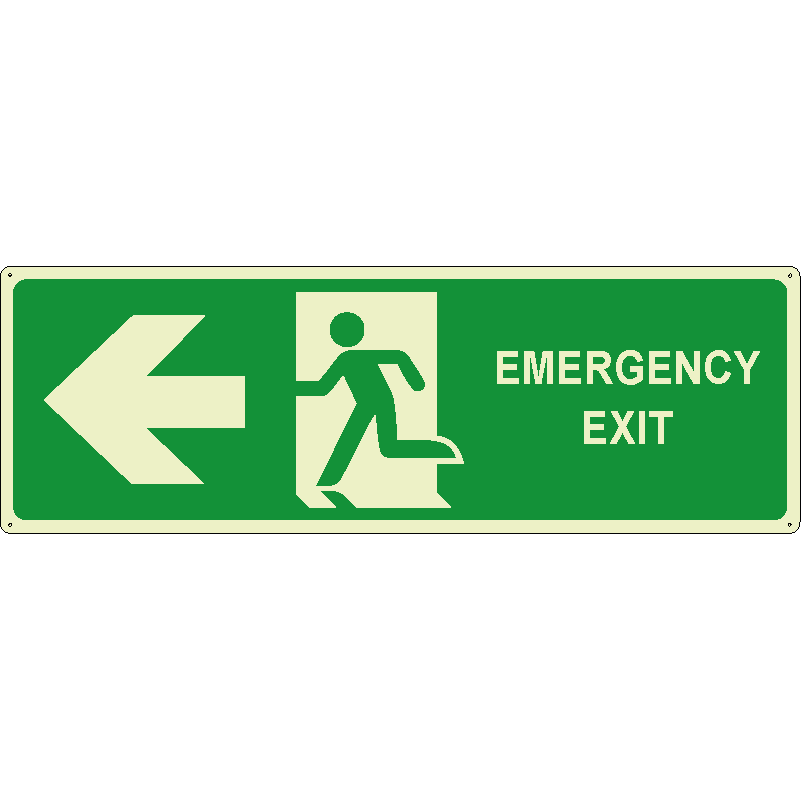 Emergency exit sinistra orizzontale luminescente
