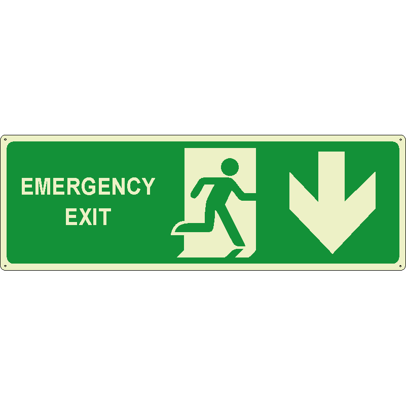 Emergency exit basso orizzontale luminescente