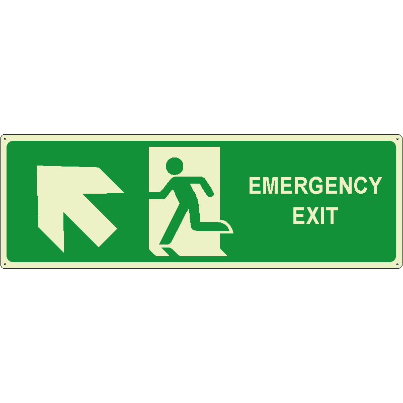Emergency exit salita sinistra orizzontale luminescente