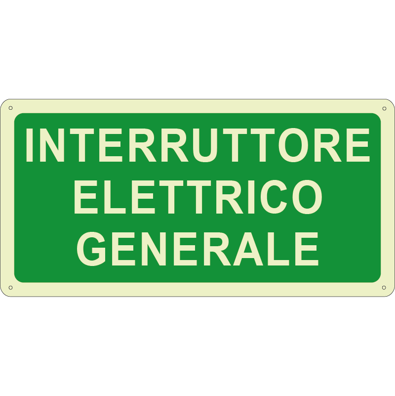 Interruttore elettrico generale orizzontale luminescente