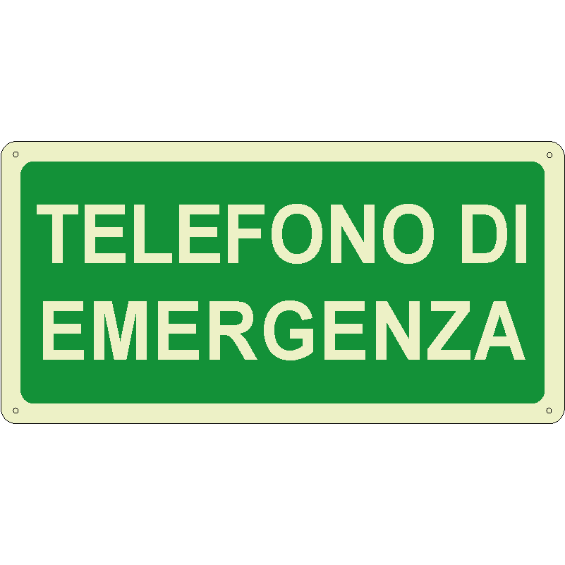 Telefono di emergenza orizzontale luminescente