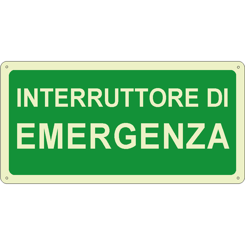 Interruttore di emergenza orizzontale luminescente