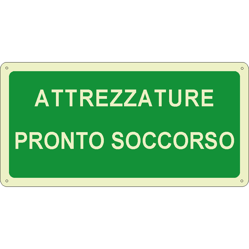 Attrezzature pronto soccorso orizzontale luminescente