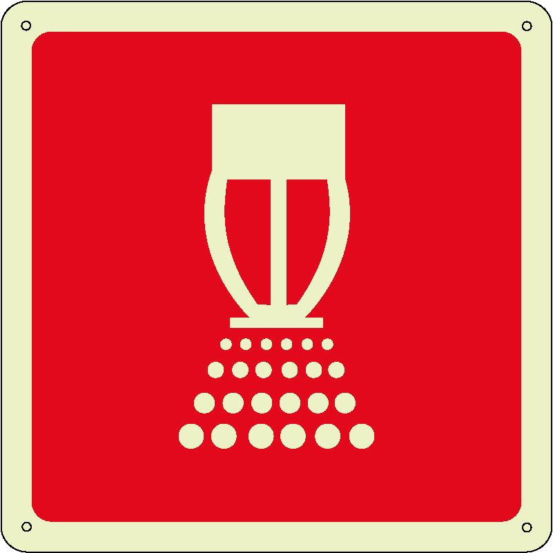 Sprinkler antincendio quadrato luminescente