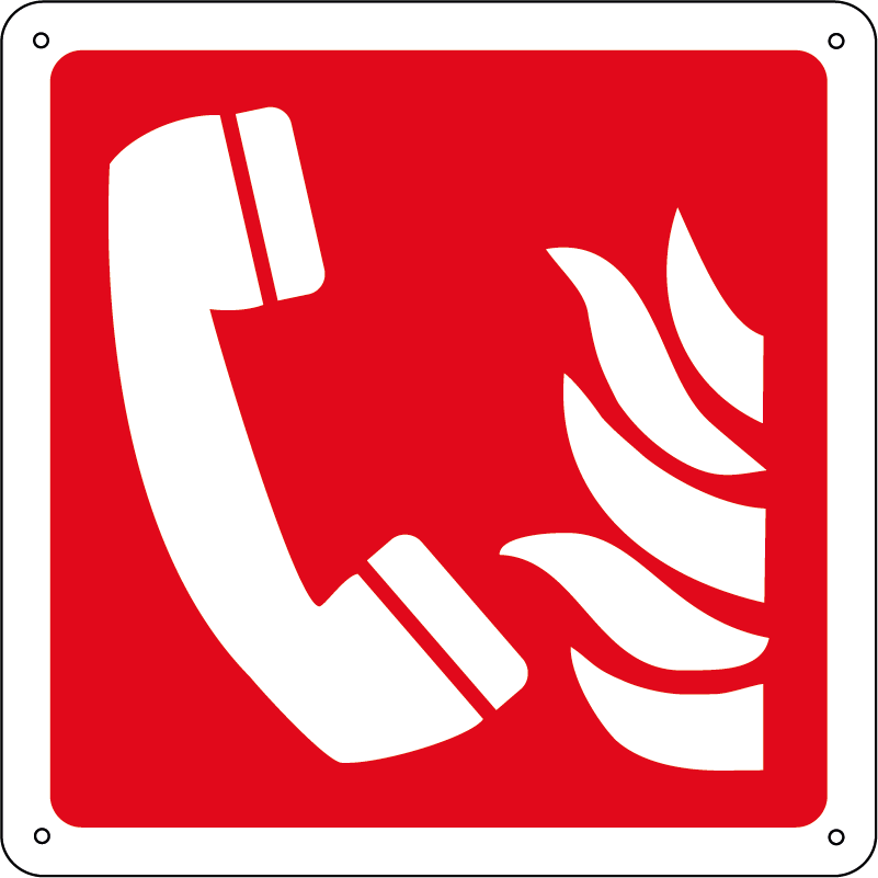 Telefono emergenza incendio quadrato