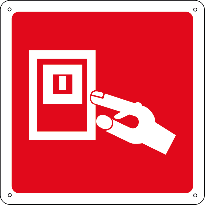 Interruttore elettrico antincendio quadrato