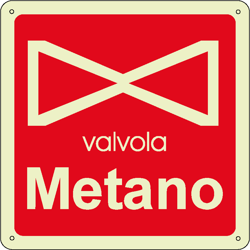 Valvola metano quadrato luminescente