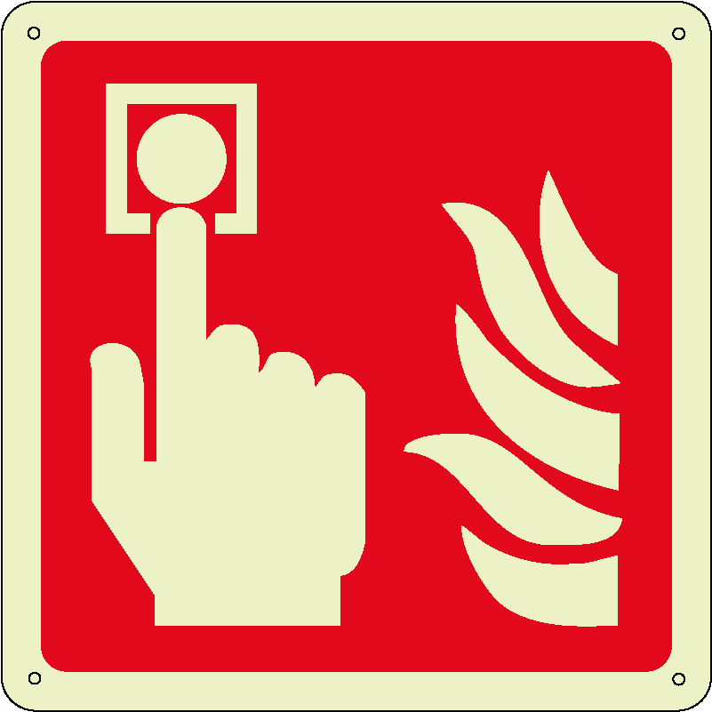 Allarme incendio quadrato luminescente