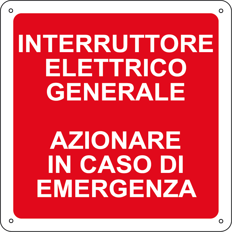 Interruttore elettrico generale quadrato