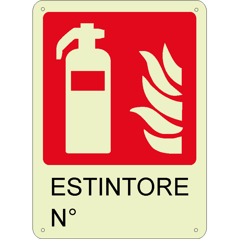 Estintore n° verticale luminescente