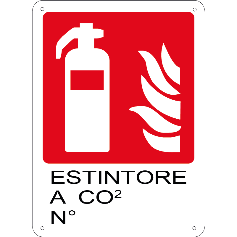 Estintore a CO2 n.° verticale