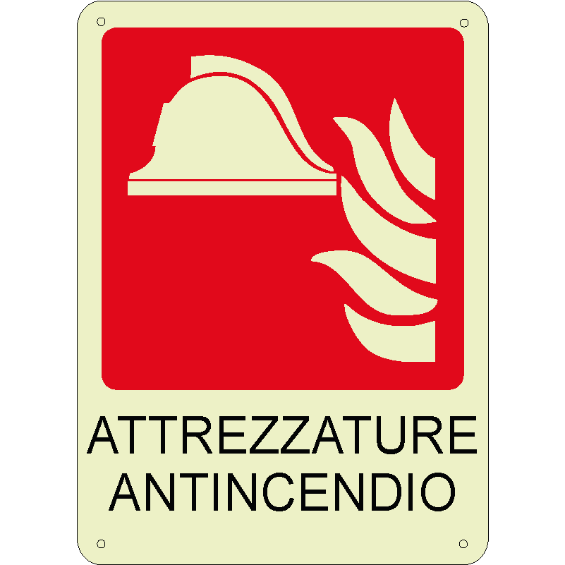 Attrezzature antincendio verticale luminescente