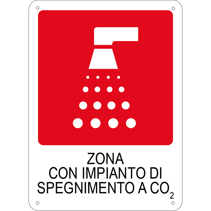 Zona con impianto di spegnimento a CO2 verticale