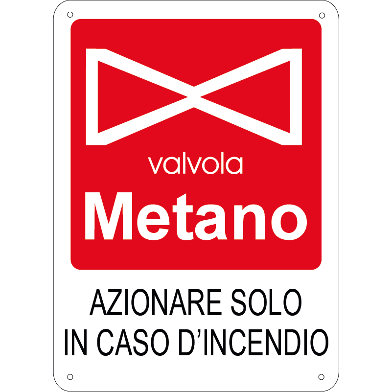 Azionare solo in caso d'incendio - Valvola metano verticale