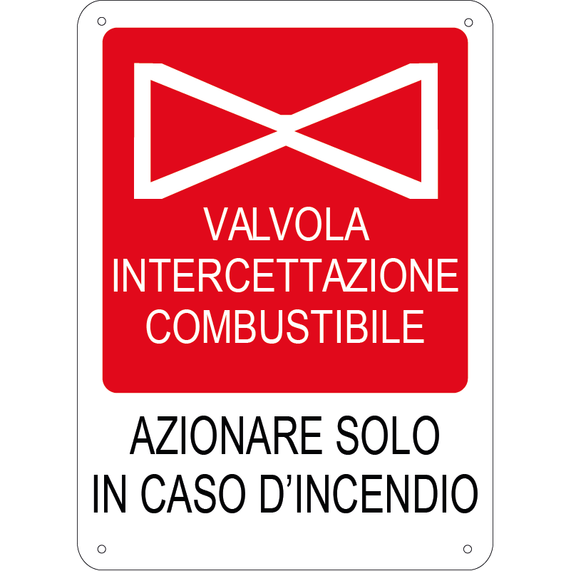 Azionare solo in caso d'incendio - Valvola intercettazione combustibile verticale