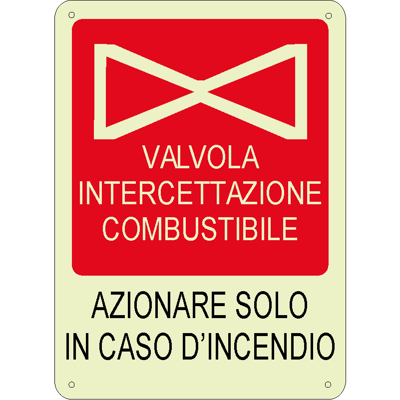 Azionare solo in caso d'incendio verticale luminescente