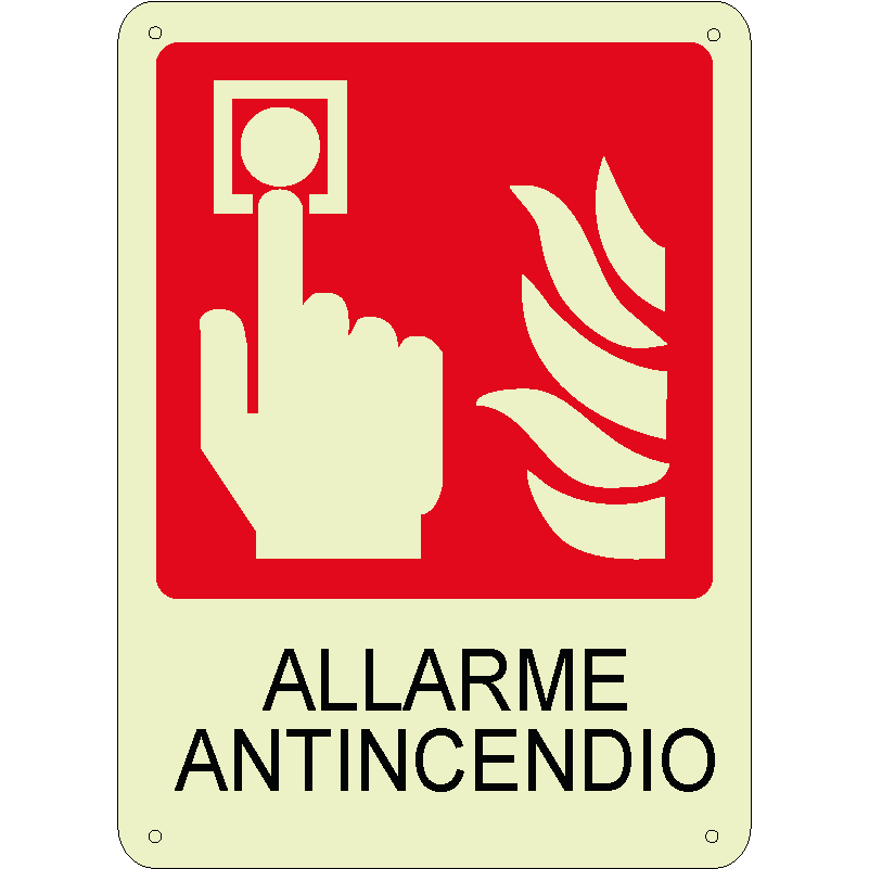 Allarme antincendio verticale luminescente