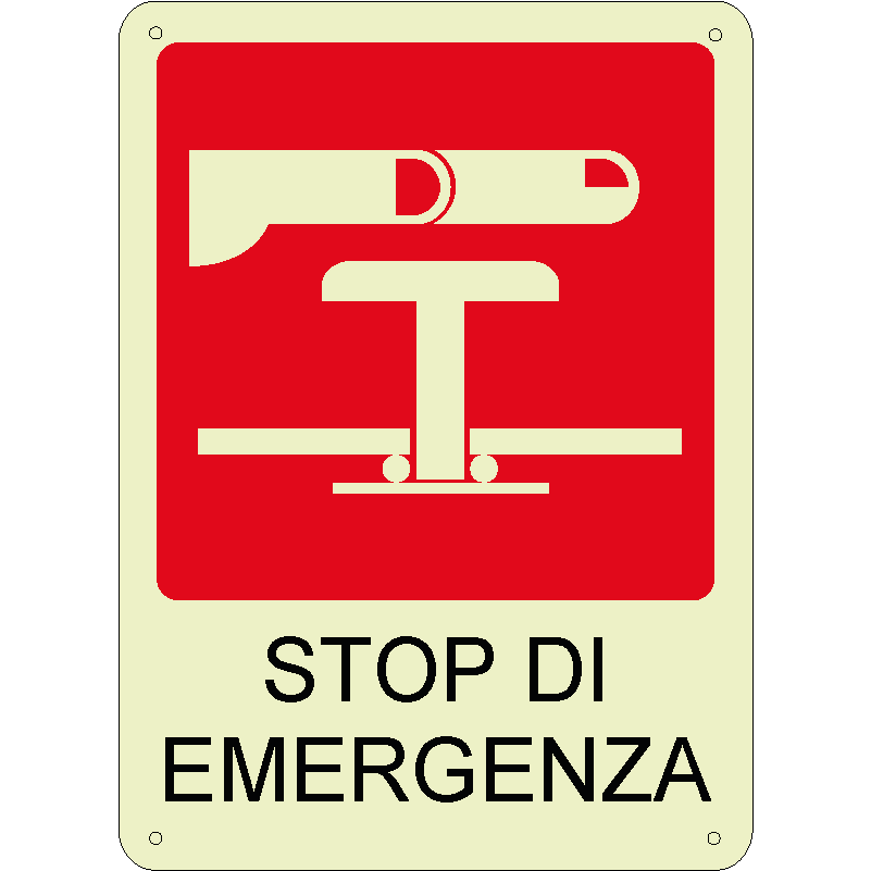Stop di emergenza luminescente