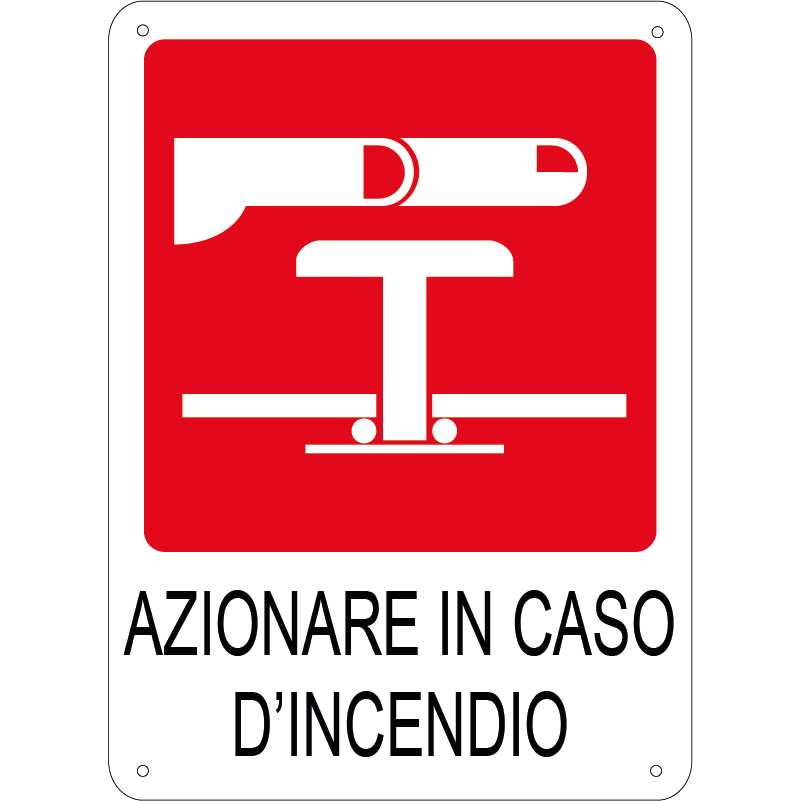 Azionare in caso d'incendio verticale