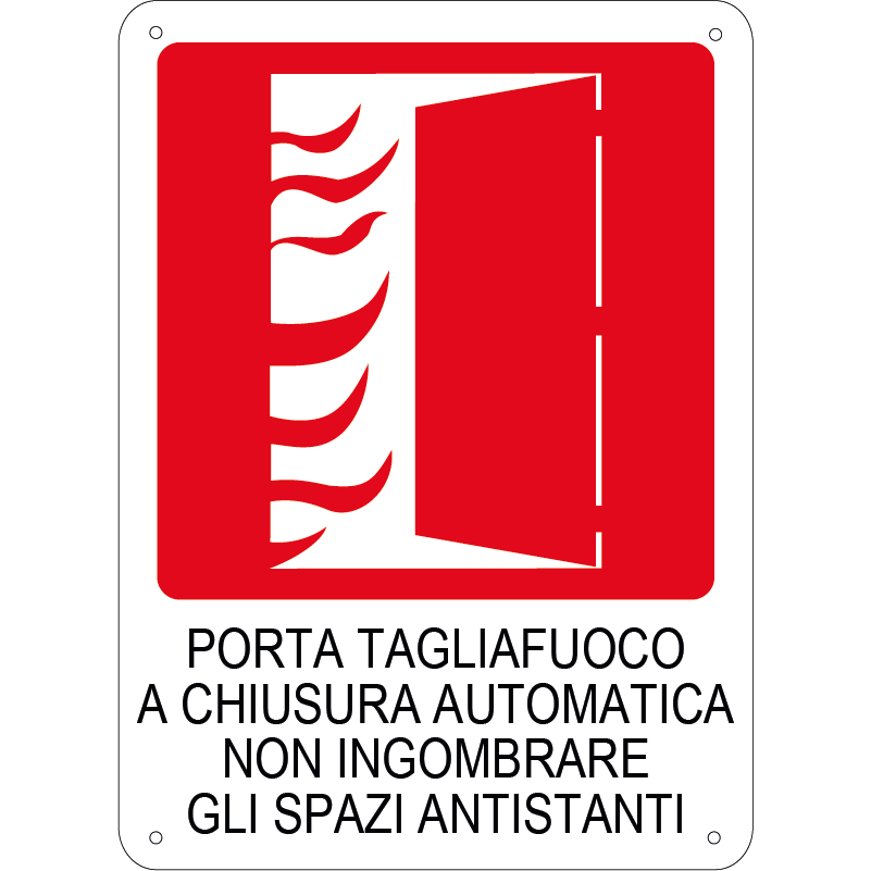 Porta tagliafuoco a chiusura automatica non ingombrare gli spazi antistanti verticale