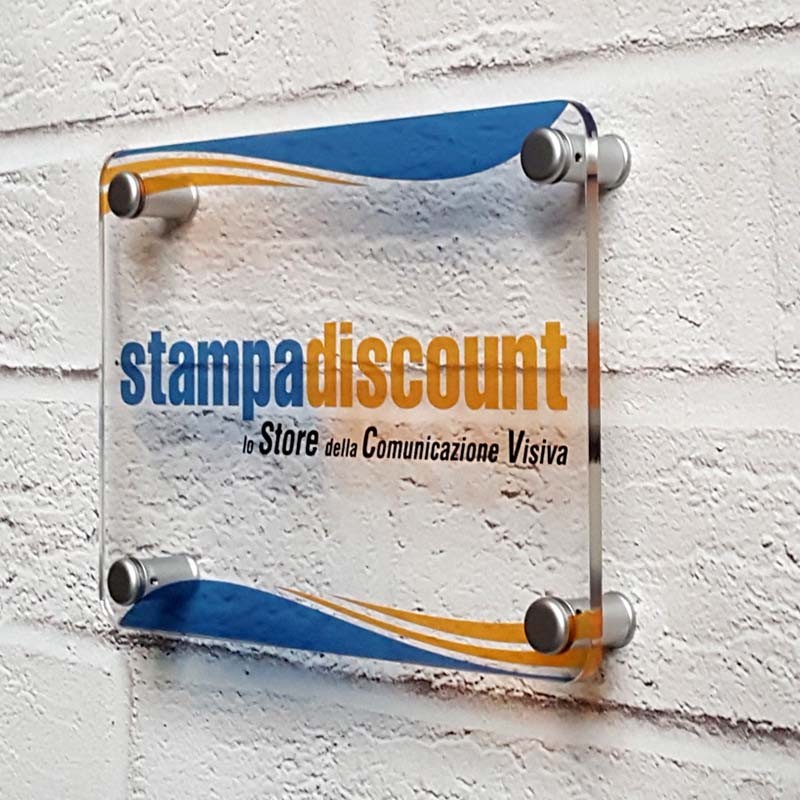 Targa in Plexiglass Rettangolare - Stampa Trasparente - Angoli Stondati