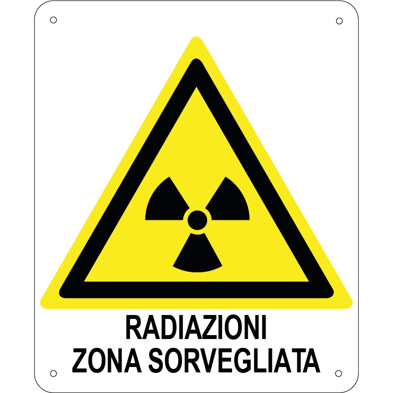 Radiazioni zona sorvegliata verticale