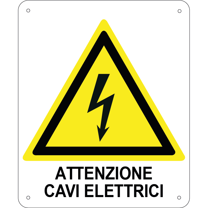Attenzione cavi elettrici verticale
