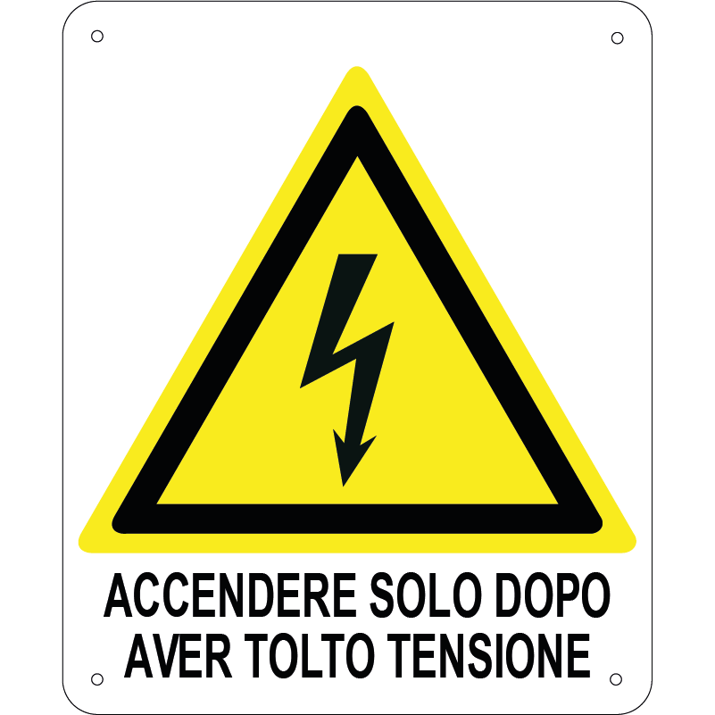 Accendere solo dopo aver tolto tensione verticale