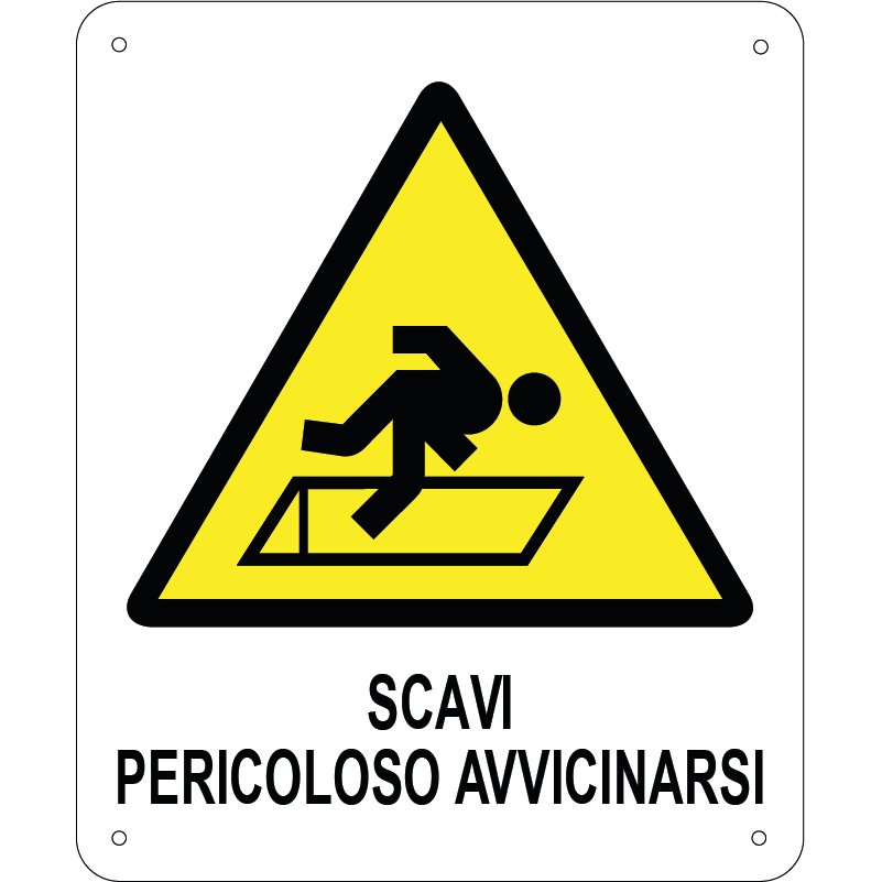 Scavi pericoloso avvicinarsi verticale