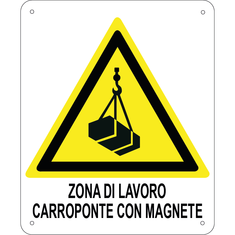 Zona di lavoro carroponte con magnete verticale