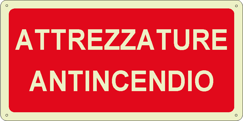 Attrezzature antincendio orizzontale luminescente