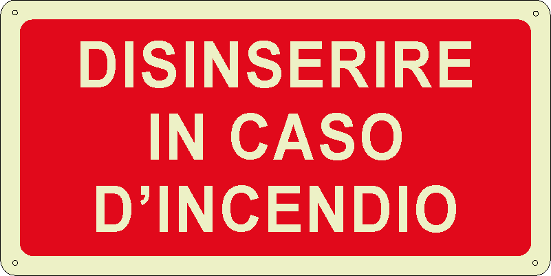 Disinserire in caso d'incendio orizzontale luminescente