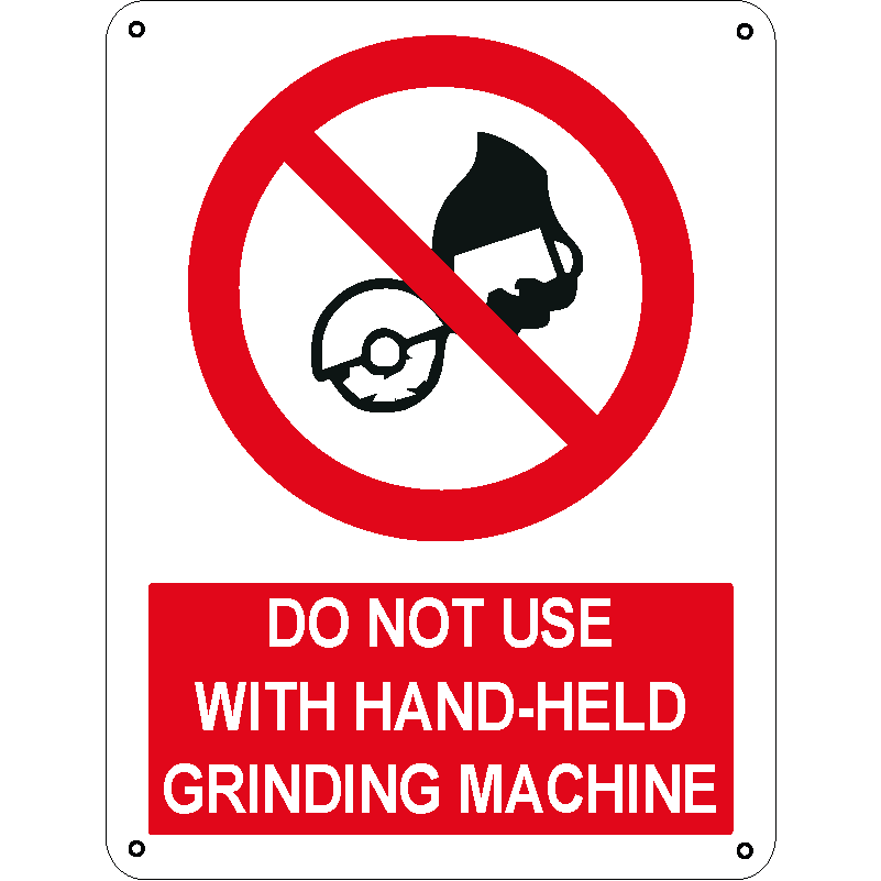 Do not use with hand-held grinding machine