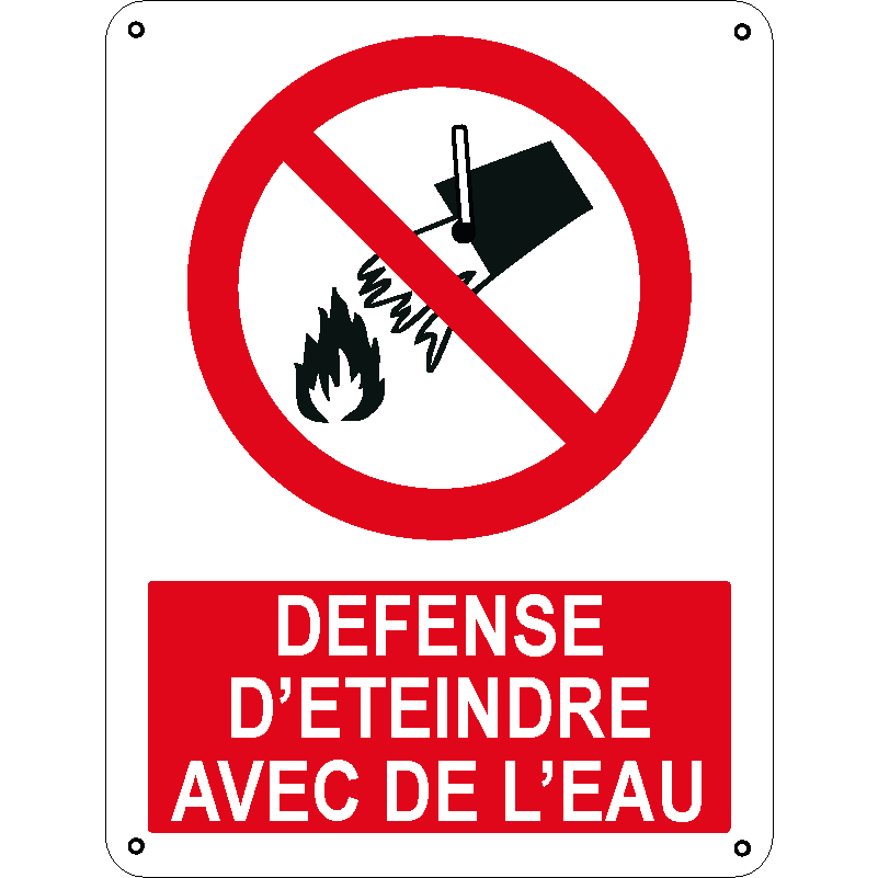 Defense d’eteindre avec de l’eau