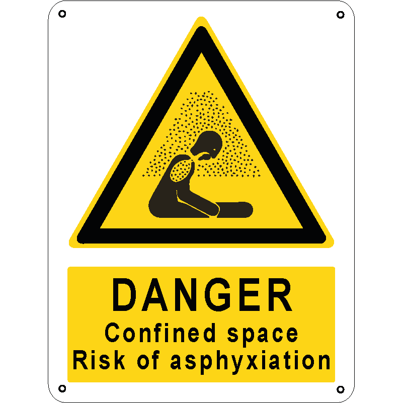 Danger - Confined space - Risk of asphyxiation