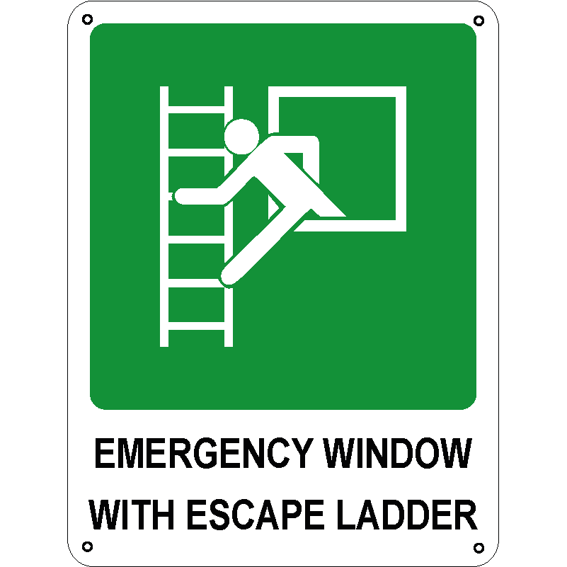 Emergency window with escape ladder