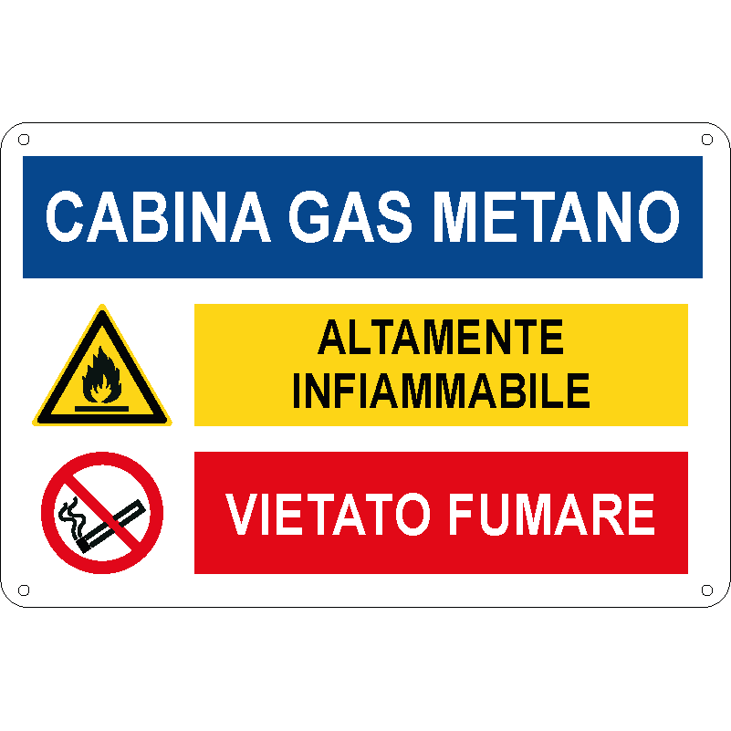 Cabina gas metano - Altamente infiammabile - Vietato fumare