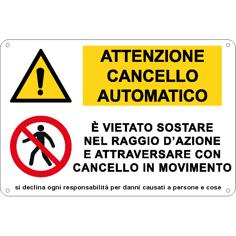 Attenzione cancello automatico