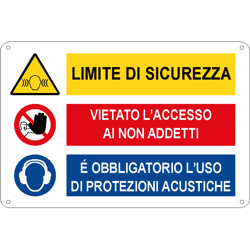 Limite di sicurezza - E' Obbligatorio l'uso di protezioni acustiche