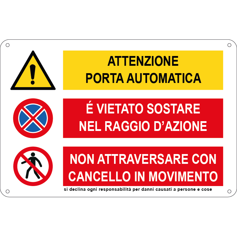 Attenzione porta automatica - Si declina ogni responsabilità
