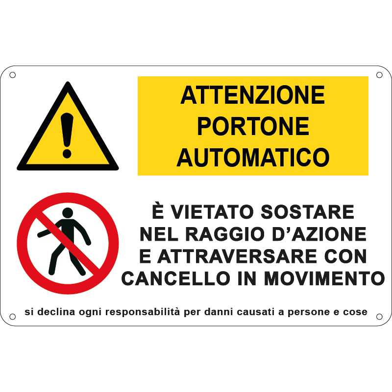 Attenzione portone automatico
