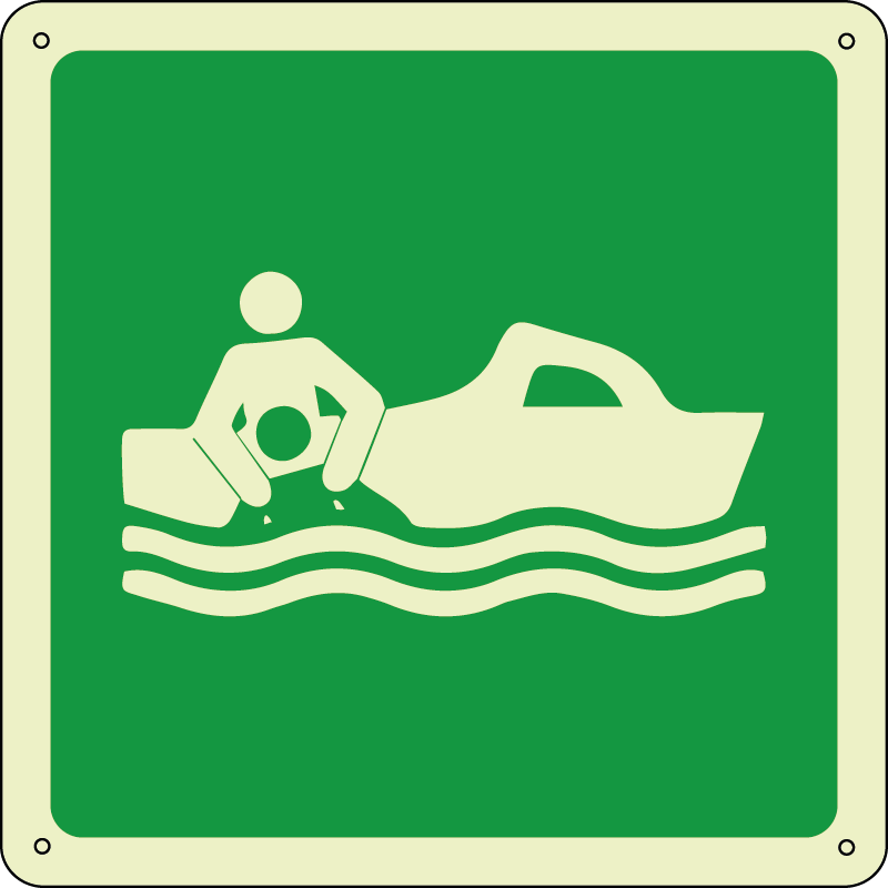 Lancia di soccorso - Rescue boat quadrato luminescente
