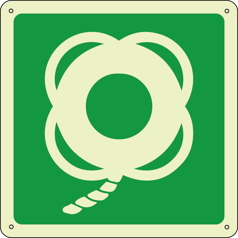 Salvagente con fune - Lifebuoy with line quadrato luminescente