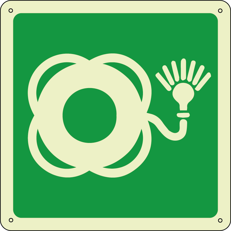 Salvagente con luce - Lifebuoy with light quadrato luminescente