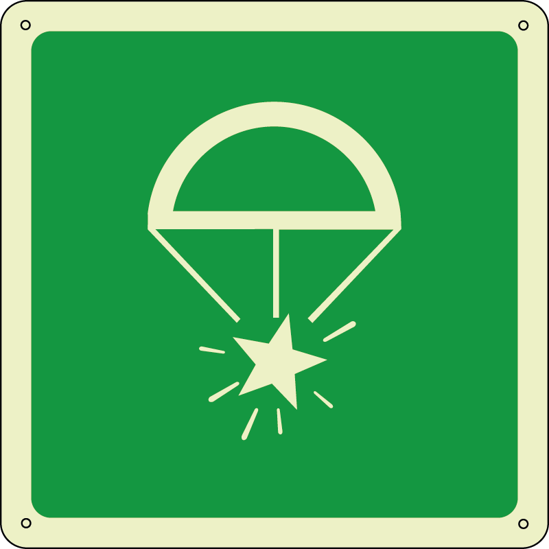 Razzo paracadute - Rocket parachute flares quadrato luminescente