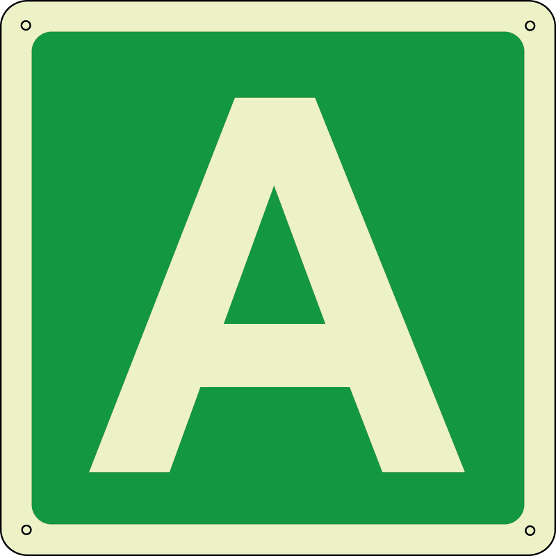 Lettera dalla A alla Z quadrato luminescente