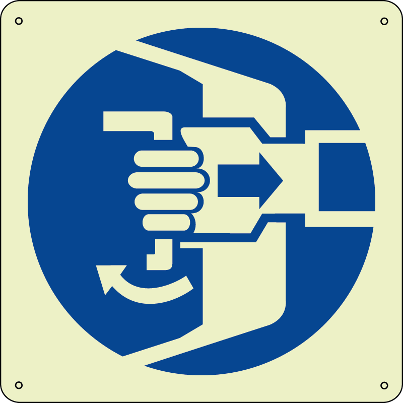 Assicurarsi che il portello sia ben chiuso - Secure hatches quadrato luminescente